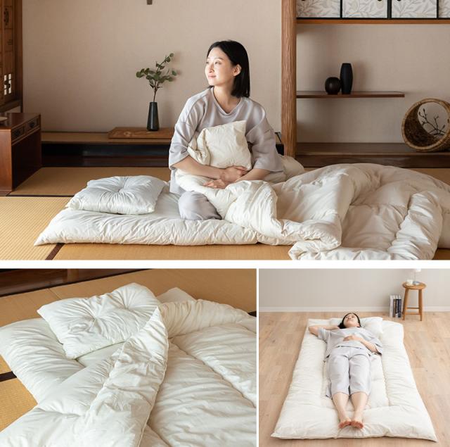 省スペース 布団セット シングル 小さめ コンパクト 日本製 抗菌 防臭 防ダニ 綿100％ 掛け布団 敷き布団 枕 3点セット