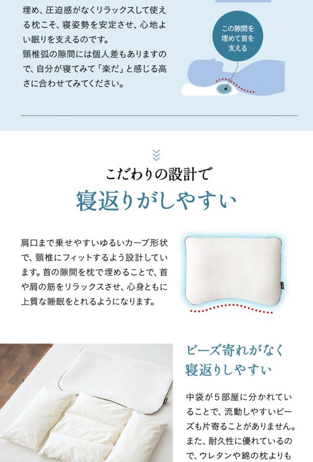 枕 まくら ピロー セミオーダー 43×63 43×70 高さ調節 増量用ビーズ付き 日本製 綿100％ 丸洗い 風が通る ハニカムメッシュ枕
