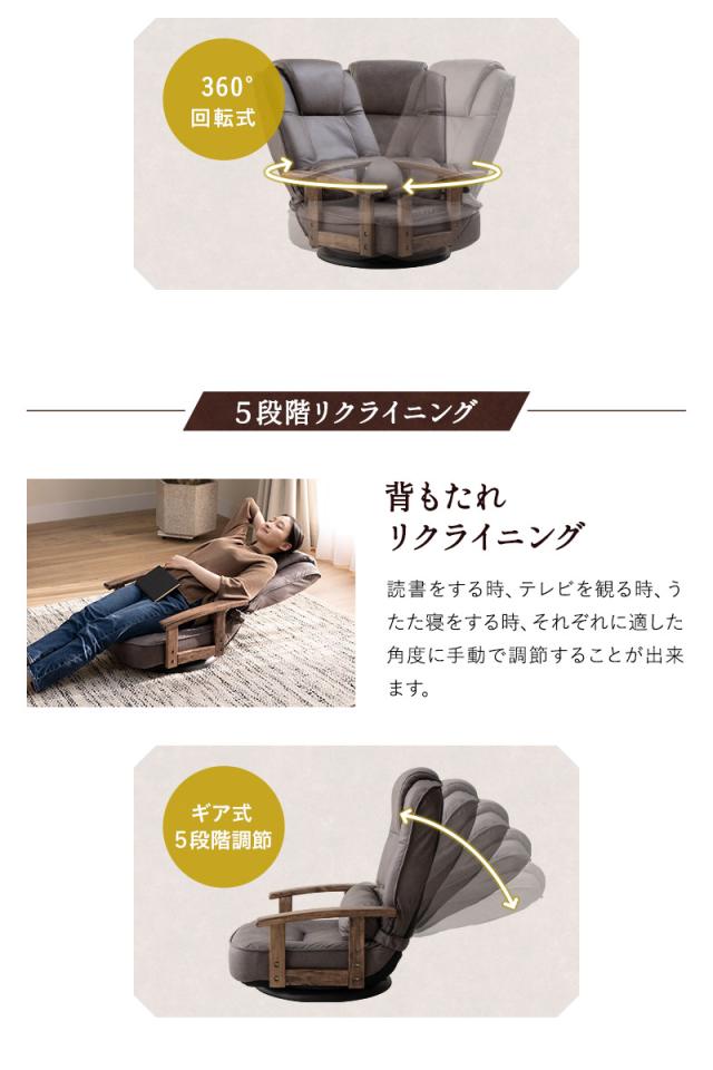 回転座椅子 リクライニングチェア LEON れおん ポケットコイル 回転式  リクライニング 座椅子 ソファ 一人用 疲れにくい 腰痛対策