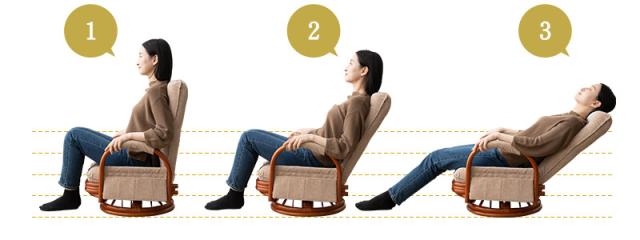 回転高座椅子 ラタン 籐 ロータイプ 座面高48cm 完成品 回転式 軽量 リクライニング ソファ 一人用 疲れにくい 腰痛対策