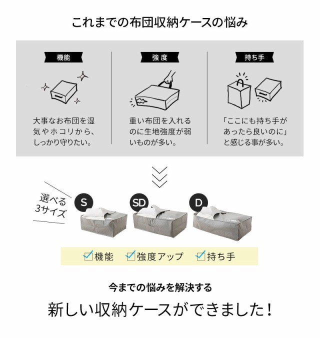 布団収納ケース バッグ 布団セット用 竹炭入り 4点セット シングル