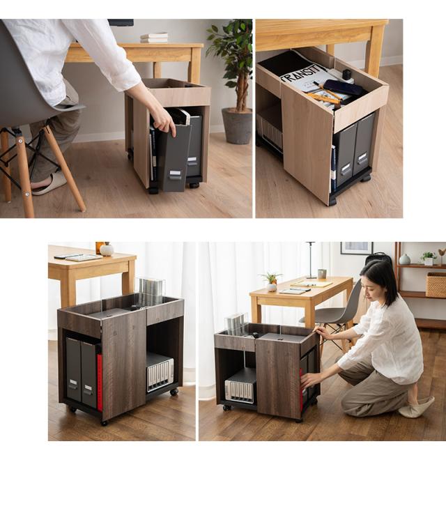 サイドワゴン デスクワゴン サイドラック サイドチェスト 長方形 キャスター付き デスクサイド ソファサイド ベッドサイド リビング キッチン 寝室