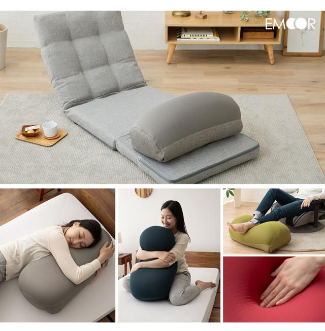 膝に優しいまくら フットピロー ひざ下枕 足枕 膝枕 ビーズクッション