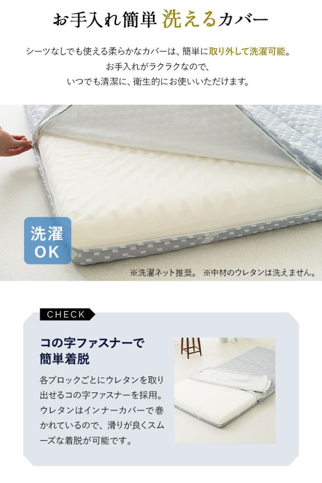 EMOOR LUXE 三つ折り マットレス 折りたたみ 高反発 ウレタン 極厚