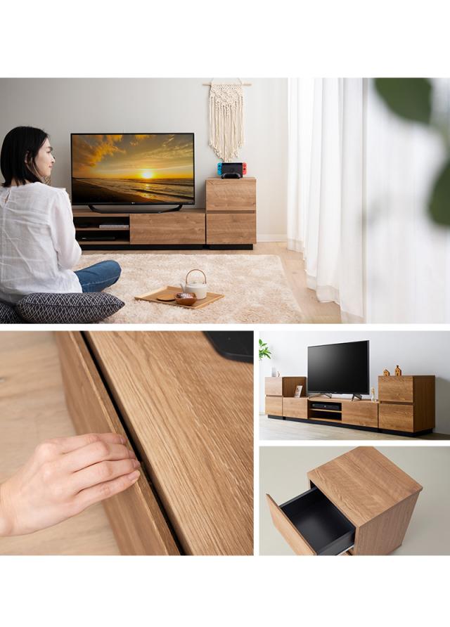 サイドチェスト キャビネット ラック ワゴン 棚 幅39cm 低め 引き出し 木目 ヴィンテージ 収納扉 スッキリ 収納 隠せる