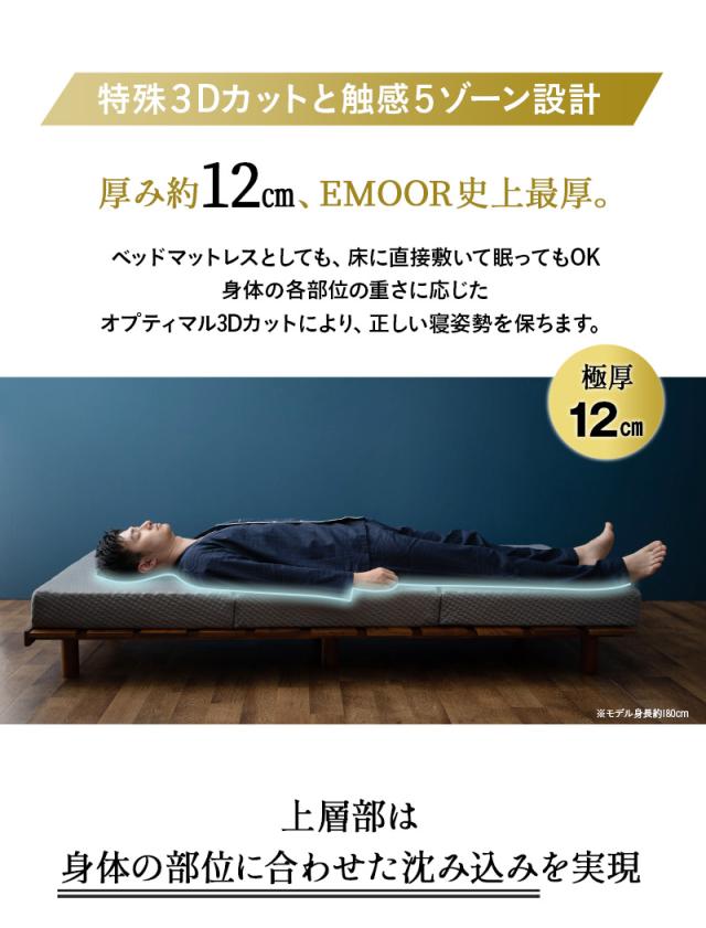 グランドマットレス マットレス ダブル 三つ折り 折りたたみ 極厚 高反発 ウレタン かため GRAND