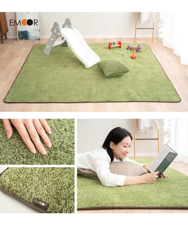芝生生地 ラグ ラグマット カーペット 絨毯 長方形 正方形 ホットカーペット対応 床暖房対応 滑り止め加工 低ホルムアルデヒド