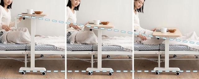 リフティングテーブル ベッドテーブル スタンディングデスク 幅120cm キャスター付き 昇降式 WELLNESS