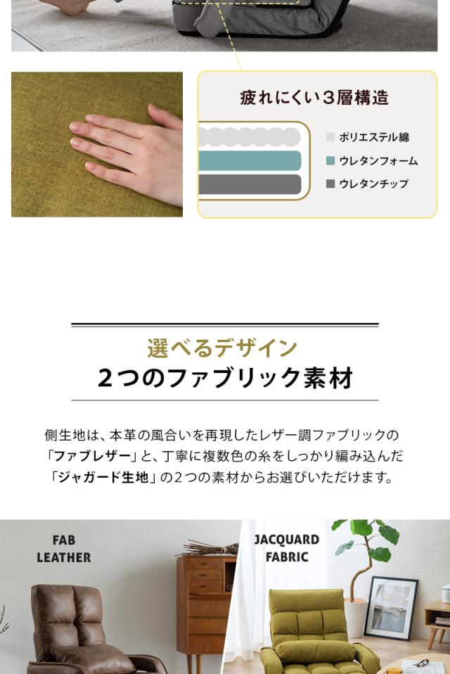 肘付き 座椅子 リクライニングチェア ソファ チェア オットマン ベッド 3WAY 一人用 コンパクト Mollet