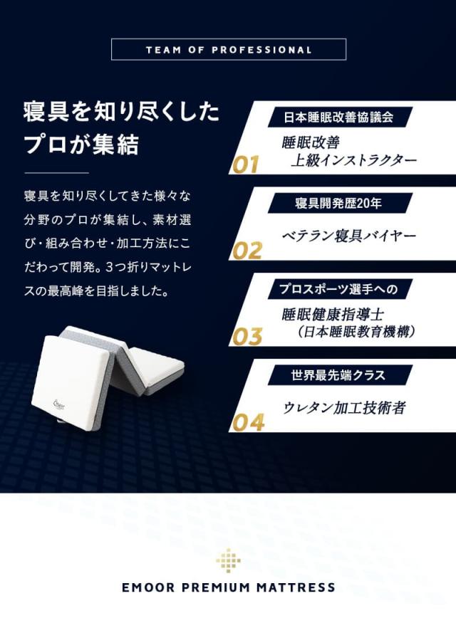 プレミアムマットレス コンパクトマットレス コンパクトショート 折りたたみ 極厚15cm ウレタン ごろ寝 3つ折りマットレスの最高峰 PREMIUM