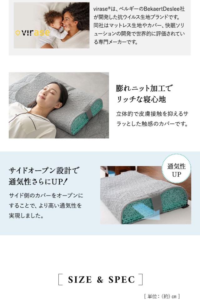 スカイブリージー ピロー 枕 36×54cm 抗ウィルス 通気性抜群 3Dファイバー SKY BREEZY