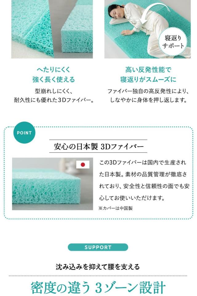 スカイブリージー マットレス 抗ウィルス 折りたたみ 3Dファイバー SKY BREEZY