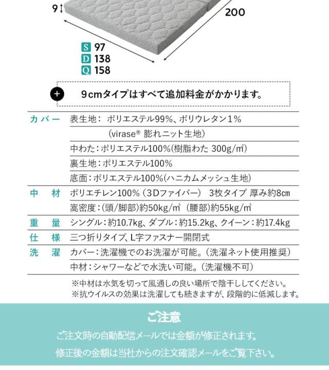 スカイブリージー マットレス 抗ウィルス 折りたたみ 3Dファイバー SKY BREEZY