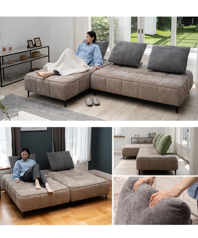 ローソファ 幅150cm 3人掛け 4人掛け ゆったりサイズ バックレスト付き 寝るソファ CLARIDAD