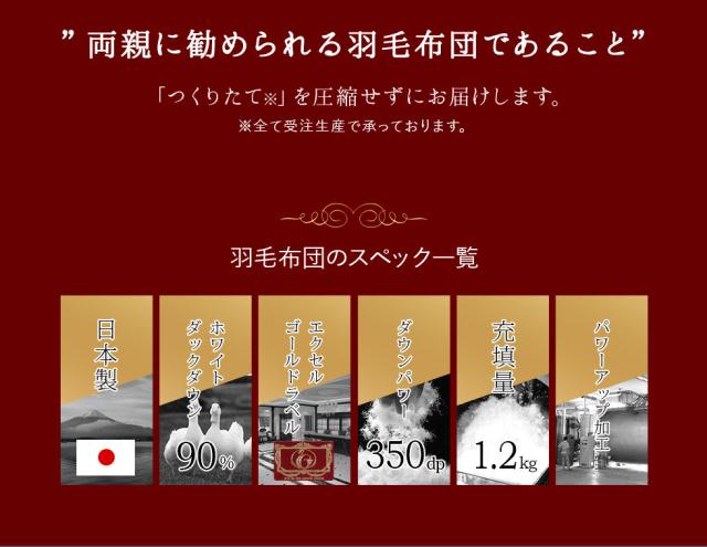 日本製 エクセルゴールドラベル 羽毛布団 セミダブル 収納ケース付き 高品質