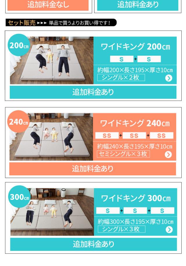 ファミリーマットレス 連結可能 ファミリーサイズ 三つ折り 折りたたみ 高反発 マットレス EMOOR SUPPORT