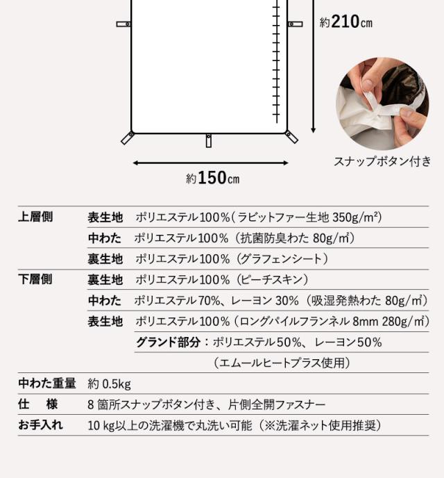バーにもなる6層毛布 ブランケット 布団カバー シングル ウルトラ極暖 +4℃ ふわふわ ラビットファー あったか 冬用 防寒 HEAT plus