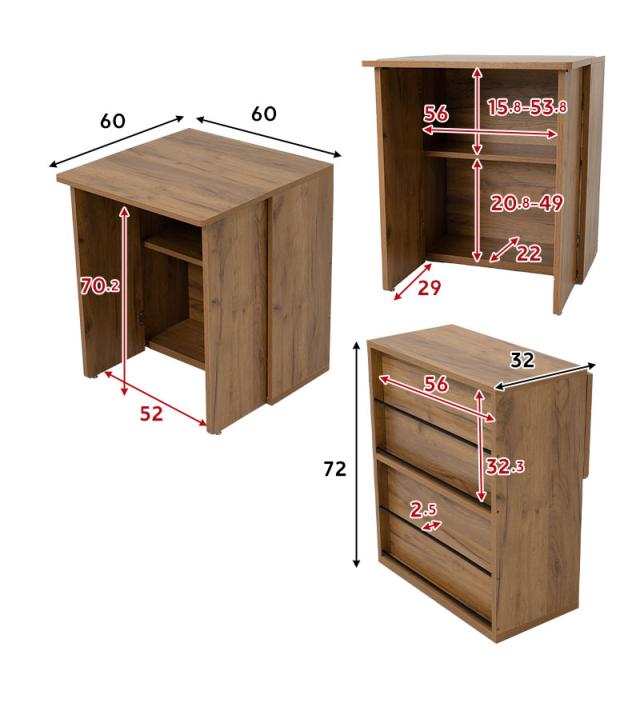 たたむデスク ワゴンタイプ PCデスク 折りたたみデスク キッズデスク マガジンラック