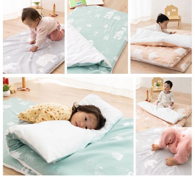 お昼寝布団 5点セット 撥水バック付き 丸洗いOK ベビー布団 カバー セット