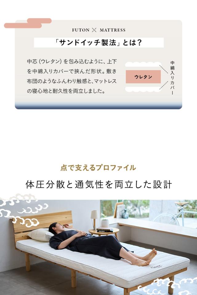 布団マットレス 日本製 収納バンド付き FUJI