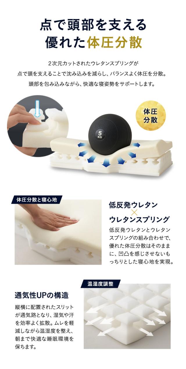 横向き寝まくら 60×34cm 高さ調節可能 EMOOR PREMIUM