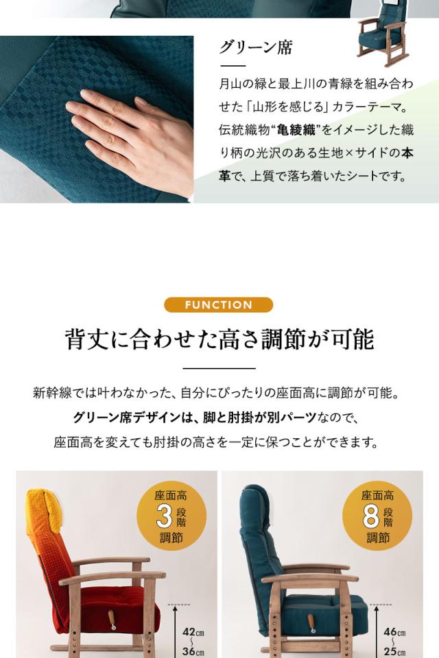 JR東日本コラボ 山形新幹線 E8系 リクライニングチェア 高座椅子 普通席 グリーン席