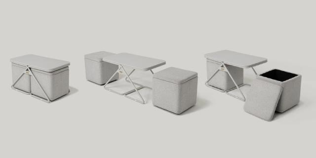 テーブル＆スツール 3点セット STINA スティナ TATAMU