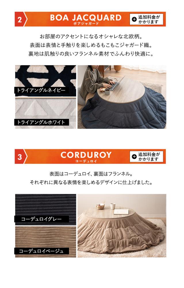 こたつ2点セット 直径78cm 円形 ロータイプ こたつ布団 テーブル やぐら FALTE