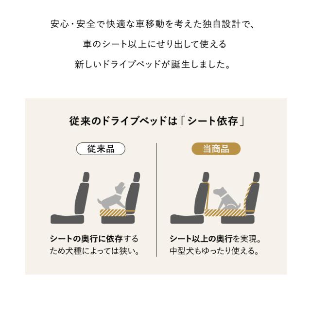 後部座席用 ドライブベッド ペットベッド カーベッド ペットシート 洗える 犬 猫 ペット 移動 病院 通院 トリミング お出かけ