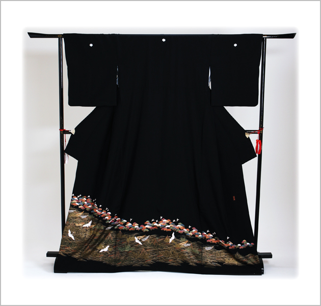 留袖 レンタル NT-589 黒留袖フルセット 結婚式 60代 70代 送料無料の