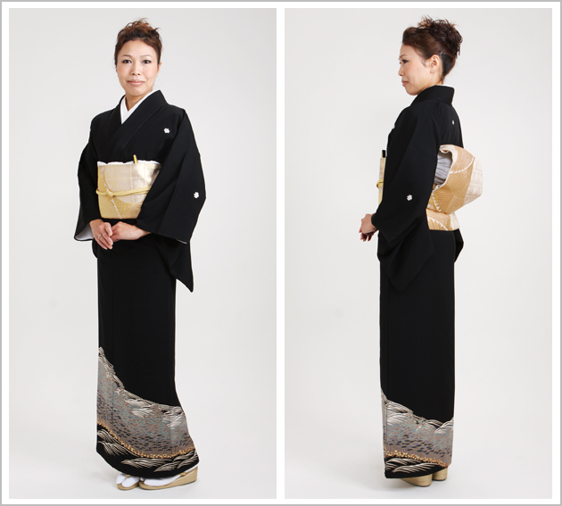 留袖 レンタル NT-818 黒留袖フルセット 結婚式 60代 70代 送料無料の