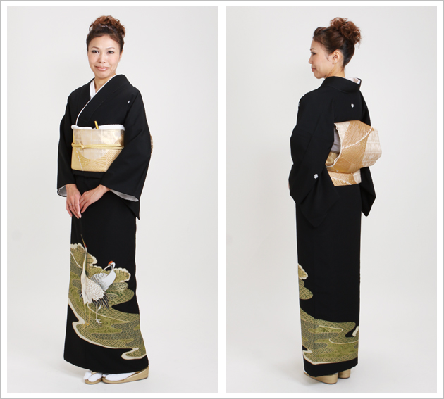 留袖 レンタル 大きいサイズ NT-L708 黒留袖フルセット 結婚式 60代 70