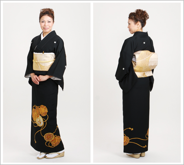 留袖 レンタル NT-685 黒留袖フルセット 結婚式 60代 70代 送料無料の