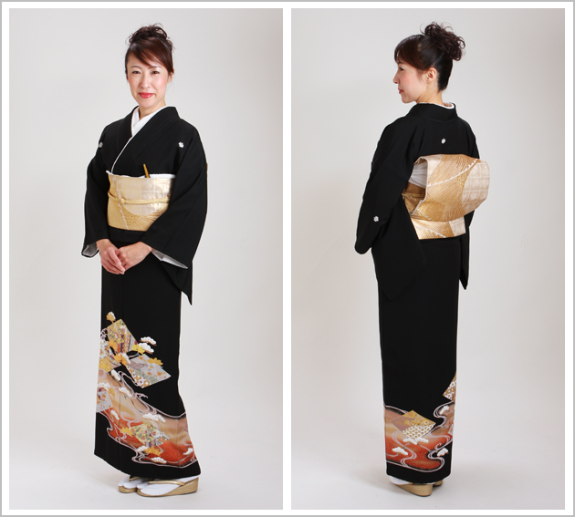 留袖 レンタル NT-922 黒留袖フルセット 結婚式 40代 50代 60代 送料