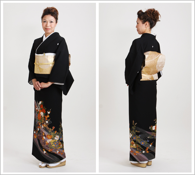 留袖 レンタル NT-740 黒留袖フルセット 結婚式 40代 50代 送料無料の