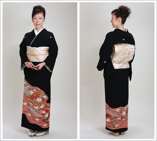 留袖 レンタル NT-307 黒留袖フルセット 結婚式 30代 40代 50代 送料