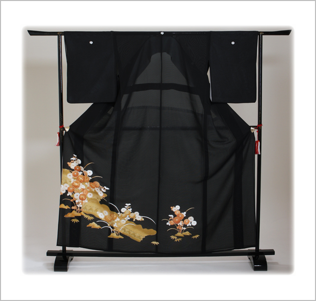 絽　黒留袖　セット　留袖　夏物　夏着物　紫　波　紗　夏帯　絽着物 留袖 レンタル・【絽】（7月/8月向け着物）黒留袖 フルセット