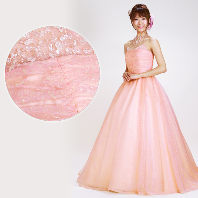 カラードレス レンタル 5号-9号 Aライン ピンク お色直し 披露宴 7302 SA60842 送料無料 カラードレス レンタル 7号-9号 プリンセスライン ピンク お色直し
