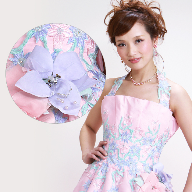 カラードレス レンタル 7号 Aライン ピンク お色直し 披露宴 7249 PQ25652A 送料無料 カラードレス レンタル 7号 Aライン ピンク お色直し 披露宴 7249