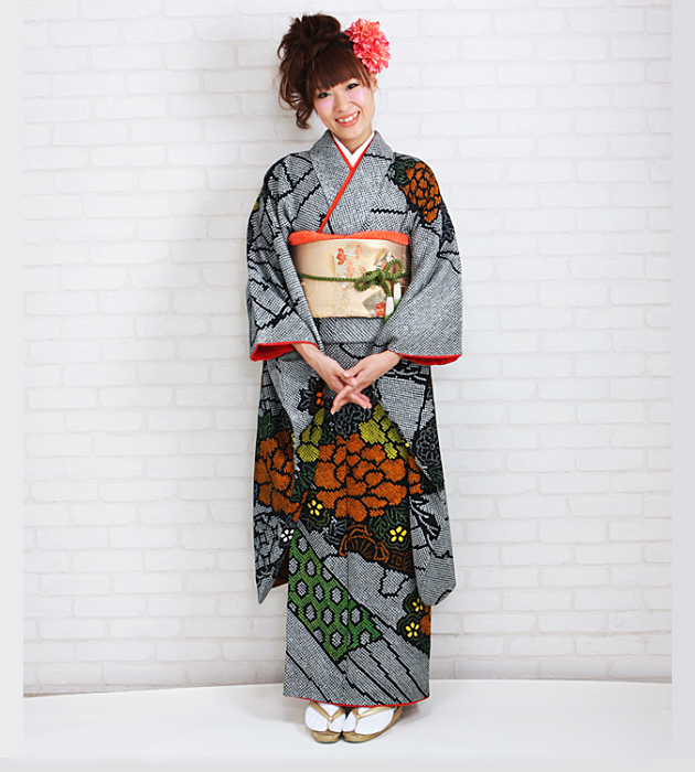 成人式 1月使用 振袖 レンタル 黒色 総絞りぼたん NT-70-sei 送料無料 成人式 1月使用 振袖 レンタル 黒色 総絞りぼたん NT-70-sei 送料無料