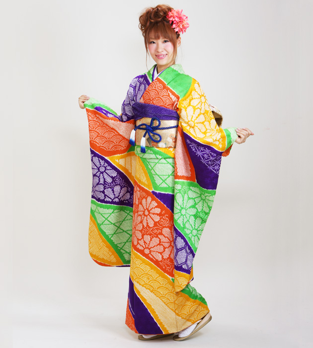 成人式 1月使用 振袖 レンタル カラフル しぼり NT-75-sei 送料無料 成人式 1月使用 振袖 レンタル カラフル しぼり NT-75-sei 送料無料の