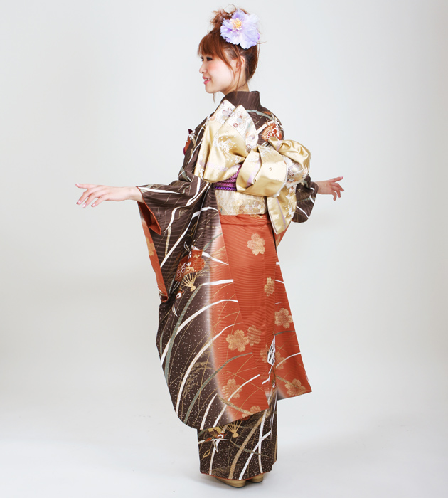 成人式 1月使用 振袖 レンタル 茶朱色 扇面に蝶 NT-167-sei 送料無料 furisode-679-3.jpg