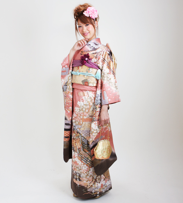 成人式 1月使用 振袖 レンタル ピンク色 桜に御所車 NT-127-sei 送料無料 成人式 1月使用 振袖 レンタル ピンク色 桜に御所車 NT-127-sei 送料