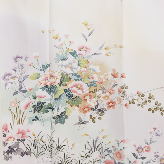 訪問着 レンタル 正絹 付下げ アイボリー NT-8003 お宮参り お茶会 送料無料 訪問着 レンタル 正絹 付下げ アイボリー NT-8003 お宮参り お茶会