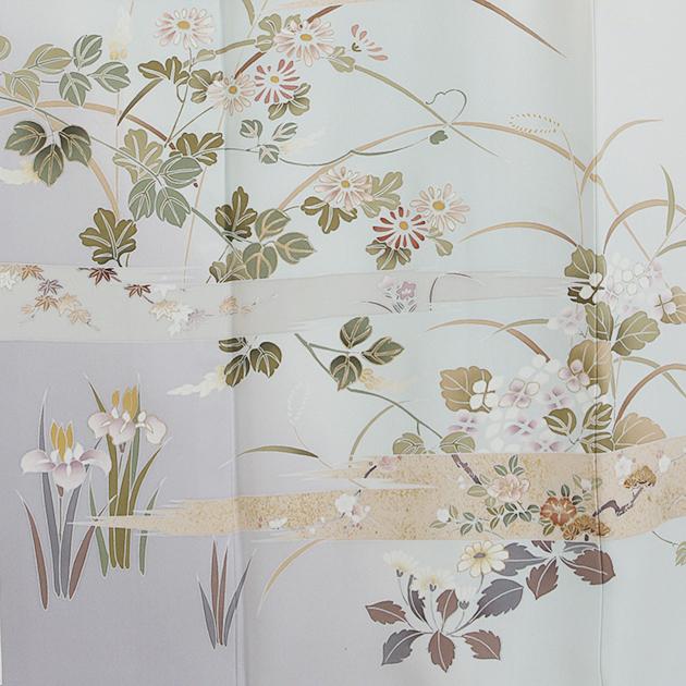 訪問着 レンタル 正絹 付下げ ブルーグレー NT-8004 お宮参り お茶会 送料無料 訪問着 レンタル 正絹 付下げ ブルーグレー NT-8004 お宮参り お茶会