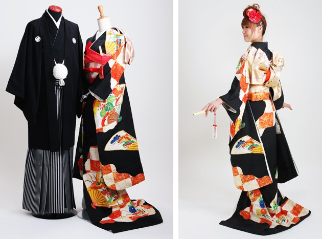 商品番号4021蝶に花づくし 黒｜成人式・結婚式の振袖レンタルは