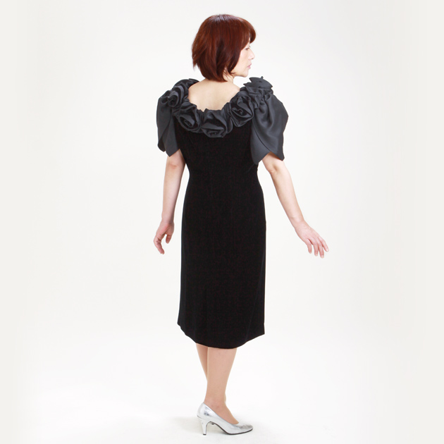 フォーマルドレス レンタル 結婚式 9号-11号 黒 ワンピース 1848b 演奏