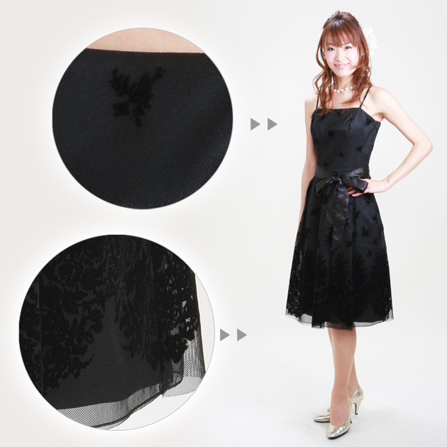 フォーマルドレス レンタル 結婚式 7号-9号 黒 ワンピース pr454