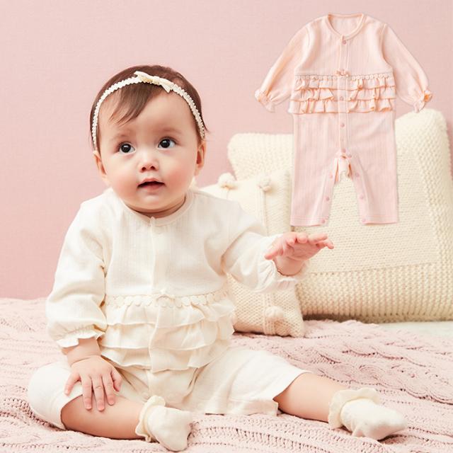 Kids Zoo 接結フリル付 カバーオール ベビー服 女の子 おしゃれ かわいい 秋 冬 春 赤ちゃん 子供服 長袖 前開き 出産祝いの通販はau Wowma ワウマ マタニティ授乳服とベビー服のangeliebe Au Wowma 店 商品ロットナンバー