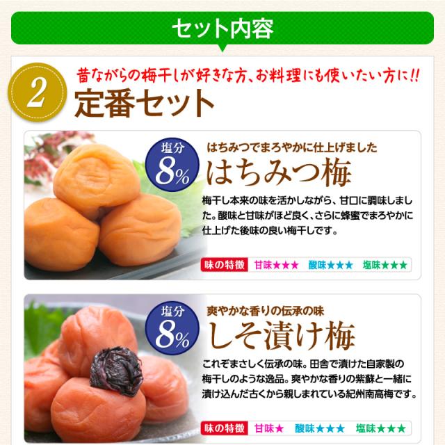 お試しセット 梅干し 紀州南高梅